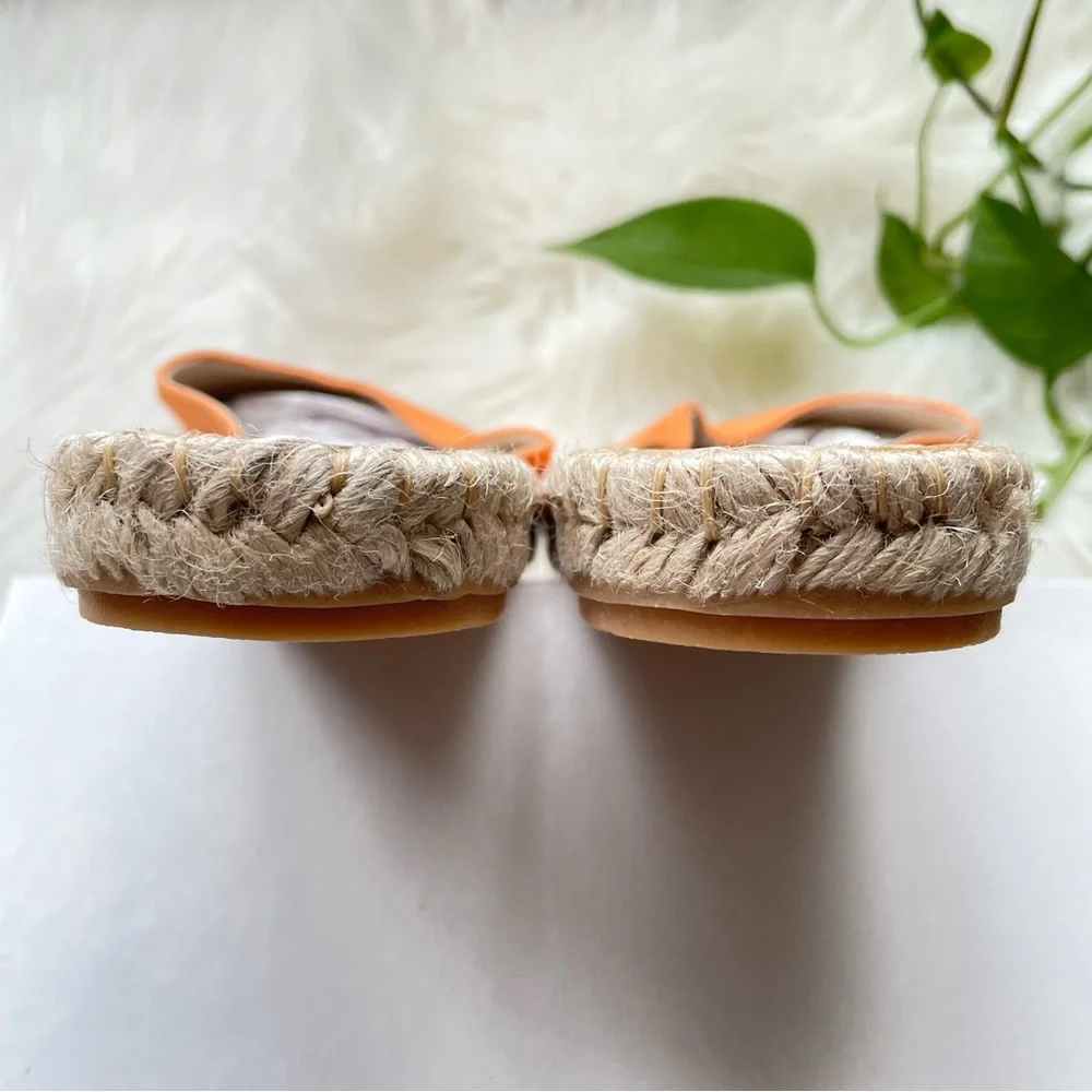 GANNI Orange Embroidered Canvas Espadrille Slippers Women’s Size 9 EU 39 NIB